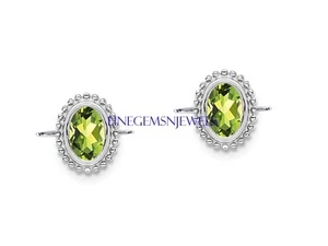 Peridot Cufflinks Natural Peridot Stone 925 Sterling Silver Gift Cufflinks #1783 - Picture 1 of 5