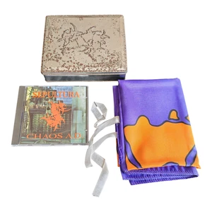 Sepultura Chaos A.D. CD Tin Box Set W/ Flag + Bonus Tracks RARE OOP Soulfly - Picture 1 of 12