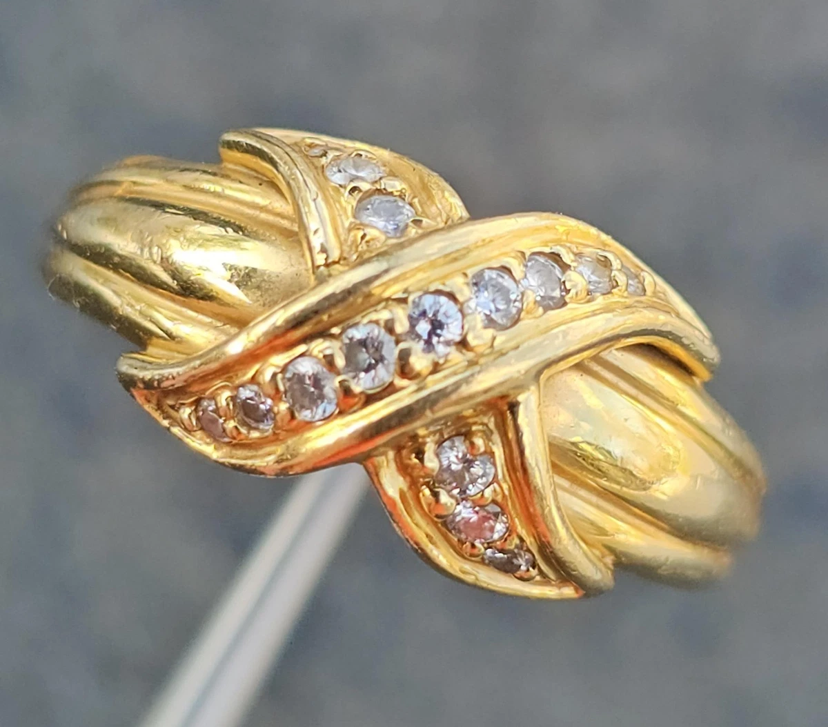 【 SALE】ティファニー　Tiffany 14K ゴールド ダイヤモンドリング ティファニー T ナロー パヴェ ダイヤモンド リング イエローゴールド