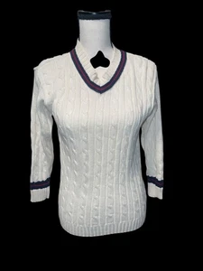 The Children’s Place V-neck Cable Knit Cricket Sweater Size M 7/8 - Picture 1 of 4