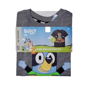 Bluey Kids Glow In The Dark Short Sleeve Crew Neck Halloween Tee - Picture 1 of 2