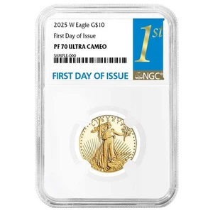 2025-W Proof $10 American Gold Eagle 1/4 oz NGC PF70UC FDI First Label - Picture 1 of 3