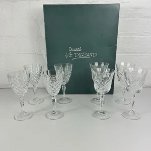 Vintage J.G Durand Crystal Glasses Bundle - 4 Goblets + 4 Wine Glasses #226 - Picture 1 of 7