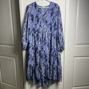 Joie Printed Maxi Dress Women’s Size XXL Blue Parisian Paisley Bohemian Flowy - Picture 1 of 7