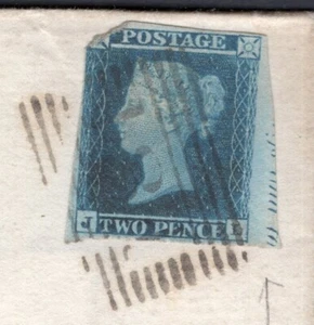 GB 1846 Penny Blue w. Inscription on Folded Cover/Wrapper. Scottish Type Numeral - Picture 1 of 3