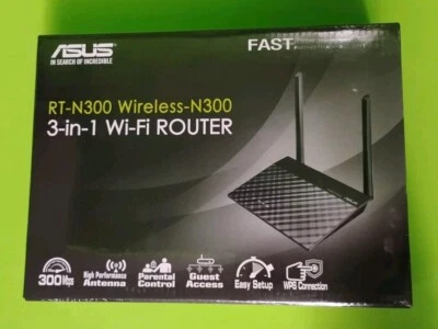 ASUS RT-N300 Wireless-N300 3-in-1 WiFi Router BRAND NEW SEALED. #Y428 - Image 1 of 2
