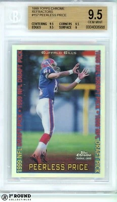 Peerless Price RC BGS 9.5: 1999 Topps Chrome Refractors Rookie Card #157 POP 3 - Image 1 of 4