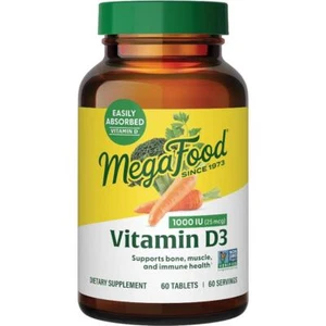 MegaFood Vitamin D3 1000 IU (25 mcg) 60 tablets - Picture 1 of 2
