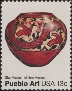 US 1706 Pueblo Pottery Art Zia Pot 13c single MNH 1977 - Picture 1 of 1