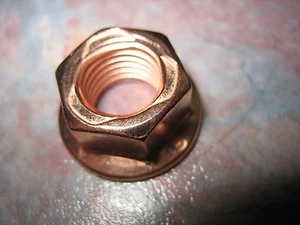 4x M10-1.25 Copper FLANGE Nuts 14mm hex size !! Exhaust Downpipe from Michigan - Bild 1 von 9