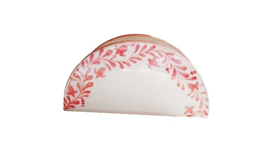 180119  Portatovaglioli in ceramica Sorrentina cm 16 x 8 x 6  colore Rose' - Immagine 1 di 4