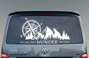 COMPASS & MOUNTAINS WONDER STICKERS GRAPHICS DECAL CAMPERVAN MOTORHOME CARAVAN - Picture 1 of 2