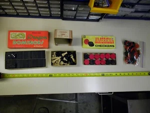 Vintage 1950's Boxed Game Lot - Wooden Dominoes Chess Checkers Cabin Plus Extra - Picture 1 of 5