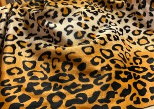 Velboa Gold Leopard Print Fabric - 58" Wide - Sold by the Yard - Picture 1 of 6