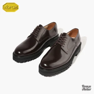 Firenze Atelier Para Hombre Cuero Marrón con Cordones Oxford Gruesos Zapatos Derby Suela Vibram - Imagen 1 de 19