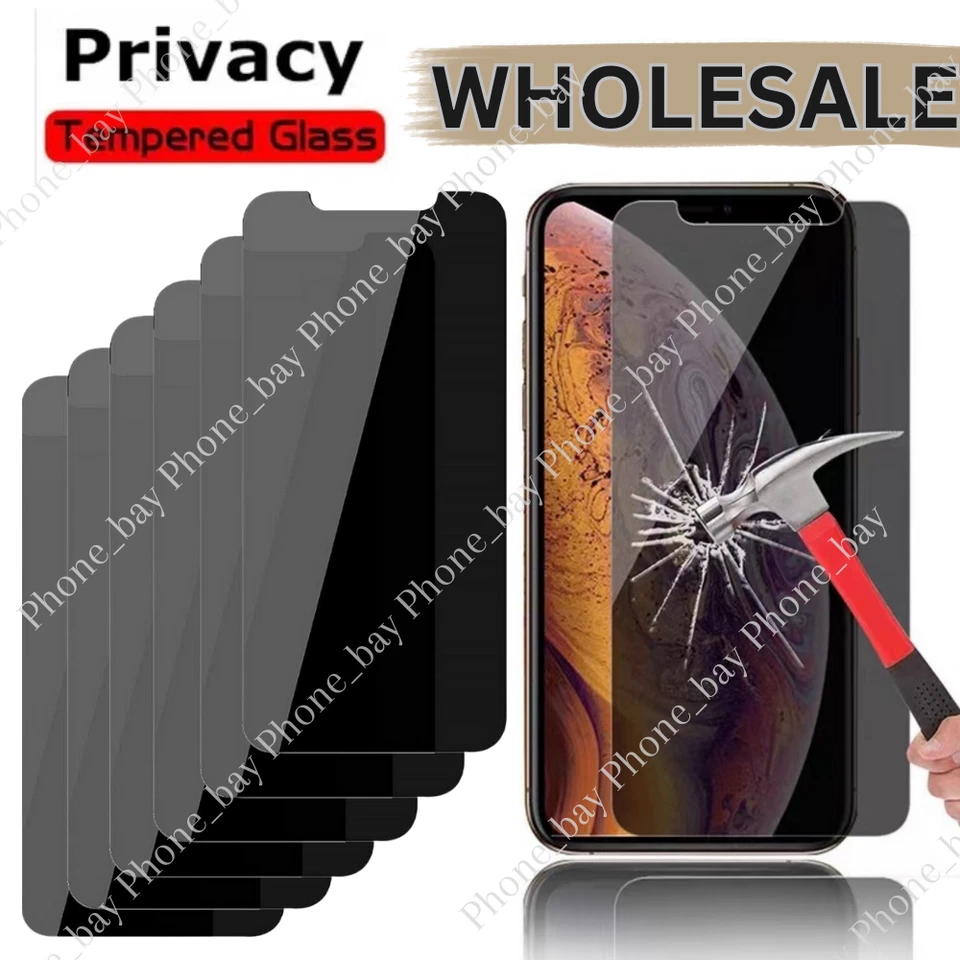 Lote Protector Pantalla Cristal Templado Privacidad Para iPhone 16 15 14 13 12 11 Pro X 8 Foto 1 de 4