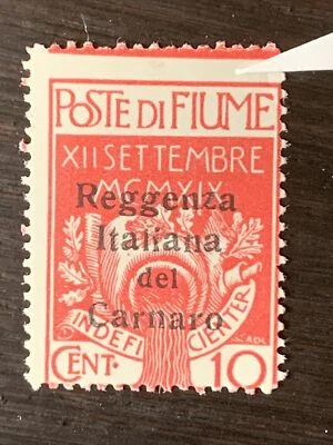 52763 Italia Fiume Sello 1920 Sc #107 Perf Error MLHOG Bonito EFO Coll Foto 1 de 2