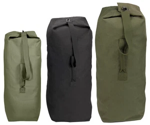 Heavyweight Top Load Canvas Duffle Bag - Army - Picture 1 of 14