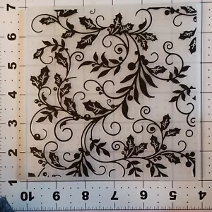 Carpeta de relieve universal 6""x6"" Acebo Berry Ramita rama de Navidad victoriana - Imagen 1 de 2