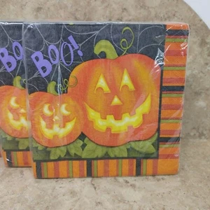 Halloween Napkins Jolly Jack O' Lantern 4 Packs Of 20 New 2 Ply  - Picture 1 of 6