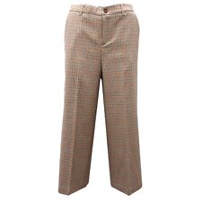 0382AF pantalone donna TWINSET grey/beige check wool blend trouser woman