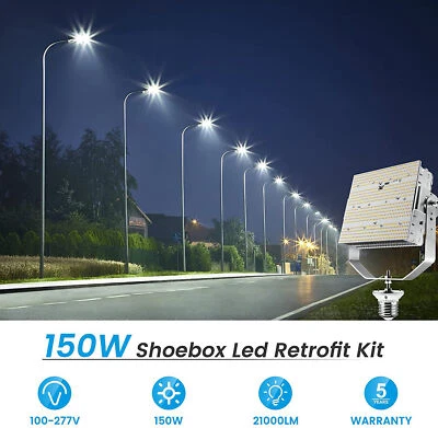150W Shoebox LED Retrofit Kits ETL DLC For Parking Lot Road Street Area Lights - Image 1 of 4