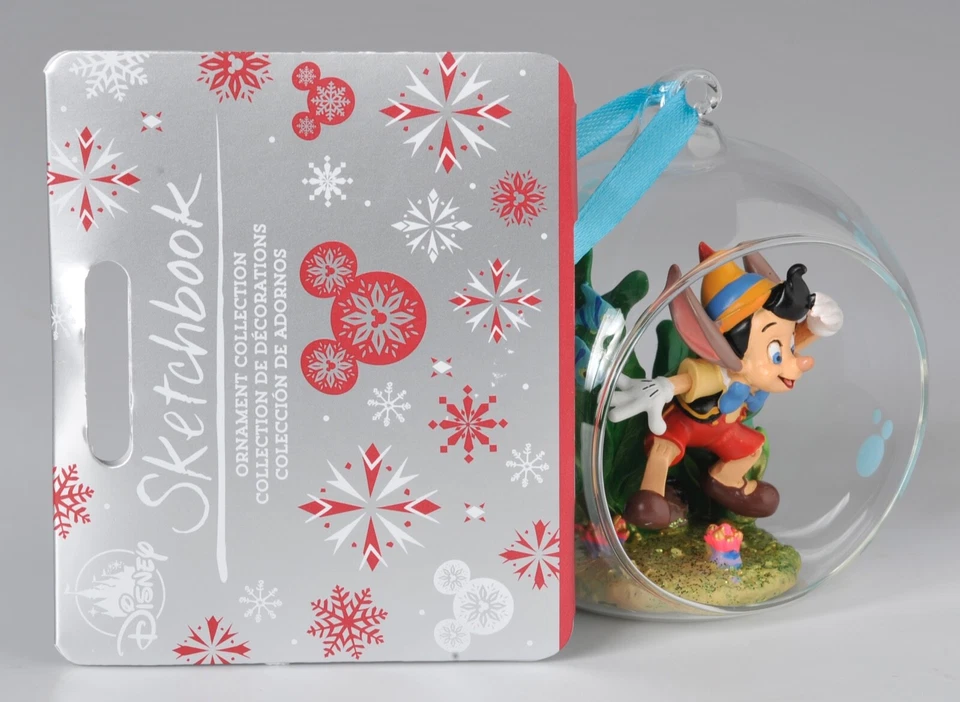 Disney PINOCCHIO Sketchbook Ornament Glass Globe Under Water w/ Donkey Ears