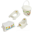 Winnie Pooh Set of 4 Pearl White Kids Pot + Toilet Attachment + Stool + Diaper Bucket 