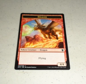 ~1x 4/4 Flying Dragon TOKEN x1 ~NM~ DTK Magic the Gathering MTG~ - Picture 1 of 1
