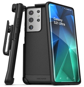 For Samsung Galaxy S21 Ultra Belt Clip Case Slim Grip Phone Cover w/ Holster - Picture 1 of 11