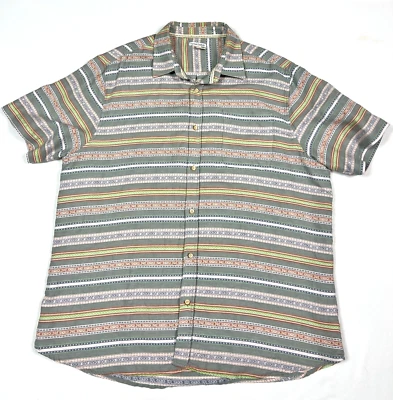 Camisa Carbono 2 Cobalto Manga Corta Patrón Suroeste Azteca Para Hombre XL Bonita. Foto 1 de 4