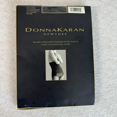 Donna Karan Waist Cincher Sheer Satin Control Black Size Small vintage pantyhose - Image 1 of 4