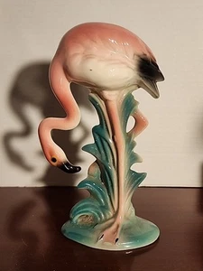 Vintage Mid Century Pink Flamingo Figurine - head down - 7" - Picture 1 of 5