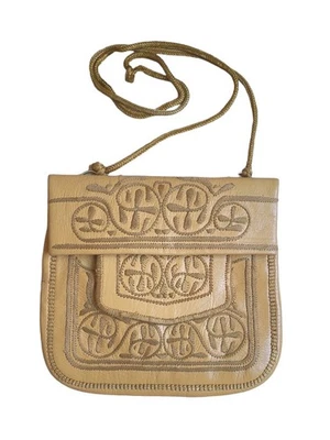 Bandolera de cuero bohemio vintage bordada hecha a mano Foto 1 de 4