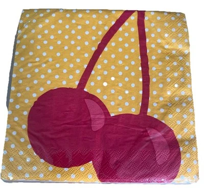 Servilletas de papel para almuerzo Target Brands cerezas amarillas con lunares blancos 20 quilates Foto 1 de 4