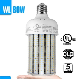 DLC 80W LED Corn Light Bulb E39 Mogul Base 5000K Replace 250W Metal halide/HPS - Picture 1 of 10