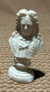 Miniatur Komponisten Büste von Georg Friedrich Händel auf Sandstein geschnitzt 4,5“ - Bild 1 von 4