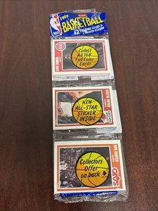 1989-90 Fleer Basketball Rack Pack mit Patrick Ewing Sticker auf Rückseite 42 Karten - Bild 1 von 9