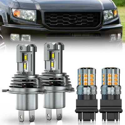 For Honda Ridgeline 2006-14 LED Headlight Hi/Lo Beam+Turn Signal Light Bulbs Kit - Image 1 of 4