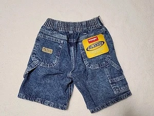 Wrangler Hero Boys Classic Carpenter Denim Cargo Shorts Elastic Waist Size 6 New - Picture 1 of 10