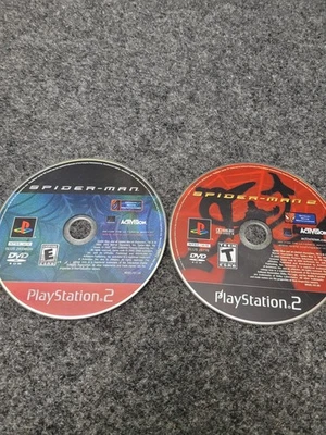 Человек-паук 1 2 лот PlayStation 2 PS2 видео игры диски только проверенные Marvel действие - Изображение 1 из 4