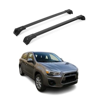 For 2011-2024 Mitsubishi Outlander Sport Roof Rack Cross Bars Aluminum Black 2X - Изображение 1 из 4