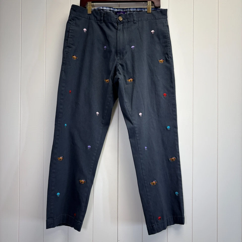 Pantalones chinos ecuestres bordados para hombre Alan River talla 36 gris jockey Foto 1 de 4