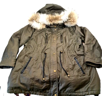 Chaqueta American Rag Cie Algodón Encerado Estilo CPO Anorak Parka Piel Sintética Foto 1 de 4