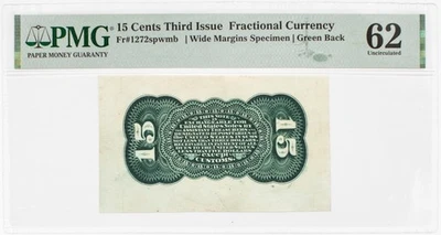 Fr-1272spwmb, 15c Grant-Sherman Back Specimen, US Fractional Currency, PMG 62 - Image 1 of 4