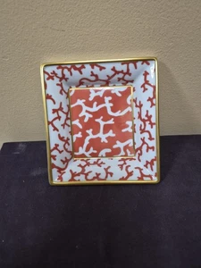 Raynaud Cristobal Rouge Schmuck Tablett 5,5" quadratisch - Aberto Pinto Limoges - Bild 1 von 8
