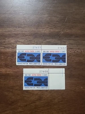 Sc # 1233 ~ Single #27468, Block27457,27462 5c Emancipation Proclamation Issue - Image 1 of 2