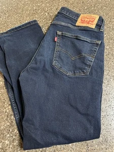 Mens Levi's 506 Straight Dark Wash Blue Jeans Cotton Blend Stretch Size 36x29 - Picture 1 of 9