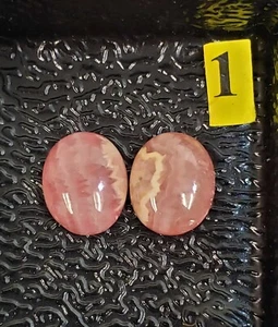 Argentina Rodocrosite cabochon ovale misura 10 x 12 mm 2 pz 10 carati 12 lotti - Foto 1 di 12
