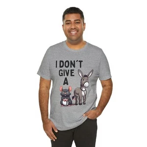 Funny I Don’t Give a Rat’s Ass T-Shirt Angry Rat Donkey Graphic Tee Unisex - Picture 1 of 22